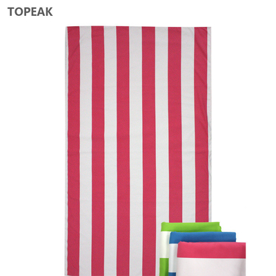 L'asciugamano a strisce bianco e di rosa di spiaggia ha personalizzato 180x90cm